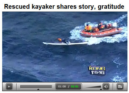 April 11th, 2009 - Scott Fern, a kayaker who was caught by large waves in Puget Sound and then brought safely to shore on March 16th, shares his story and gives a belated thank you to his rescuers. KING 5's Elisa Hahn reports.